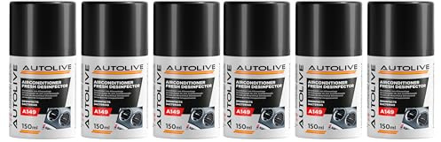 AUTOLIVE Limpiador Aire Acondicionado Higienizante A/C Pack de 6 - Eliminador Olores - Limpia y Refresca - 150 ml