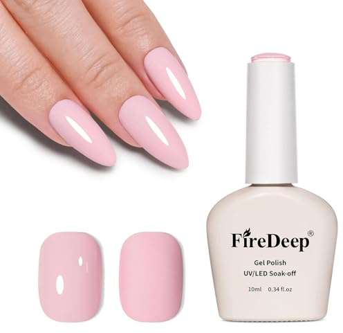 Firedeep Gel Vernis à Ongles Rose Nude Bois Pâle 10ml Sans Hema Soin Manucure UV LED Semi-Permanent Cadeau pour Femmes Filles
