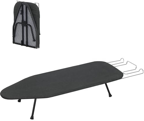 LOFTEY Small Tabletop Ironing Board, Foldable Compact Ironing Board, Black