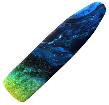Ironing Board Covers 123 X 44 Green And Blue Easy to Clean Adjustable Elastic Edges for Secure Fit,Protecting Ironing Board Size Up to 132 x 45 cm
