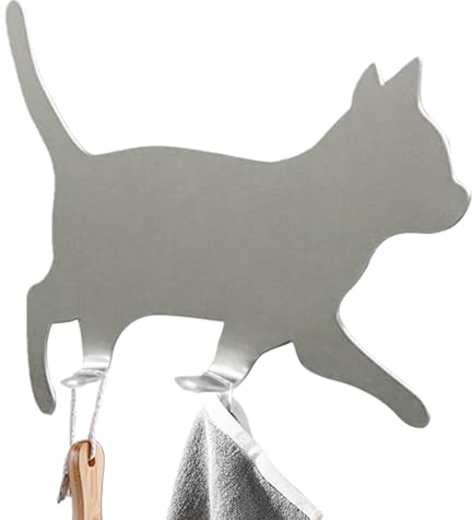 Katzen-Kleiderbügel | wandernder süßer Katzen-Handtuchhalter | kein Durchstechen beim Spazierengehen mit Tier, Handtuchhalter, Schals, Tragetasche, Kleiderhaken für Küche, Dusche, Tür,