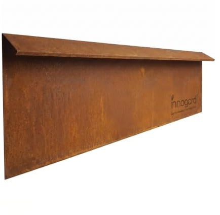 innogard Schneckenzaun Seitenelement aus Cortenstahl 100 cm | Schneckenabwehr ohne Gift, Schneckenschutz Metall für Hochbeet & Garten, Schneckensperre, rostoptik, wetterfest, langlebig