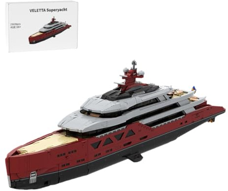 Vectolbricks MOC Klemmbausteine Kreuzfahrtschiff Superyacht Modell, 15639 Teile Großes Luxusyacht-Modellbausatz-Set, Kollektion Geschenke für Yachtliebhaber Sammler, MOC-254412