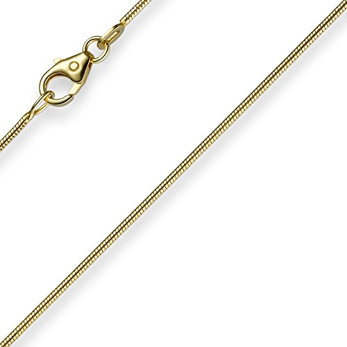 1mm Schlangenkette Kette Collier aus 750 Gold Gelbgold Goldkette 38cm Damen