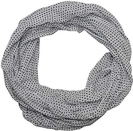 ACC Punkte Seidenschal Seide Loop Schal (Punkte weiß)