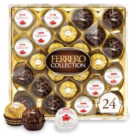 Ferrero Collection, Premium Assorted, Hazelnut, Dark Chocolate and Coconut, 24 Count Treats, 6.1 oz