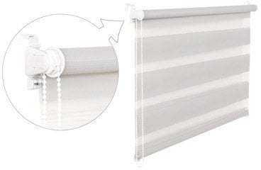 DOPPELROLLO DUOROLLO 90 CM BREIT 150 CM LANG GRAU INKL. SEILZUG FENSTERROLLO KLEMMROLLO JALOUSIE