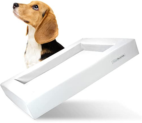 dogsfavorite Hunde-Bett - waschbares Hundekörbchen - hochwertiges Hundesofa - gelenkschonendes Hundekissen - robuste Hundematte - Hundekorb - Gr. L 110 x 90cm - weiß