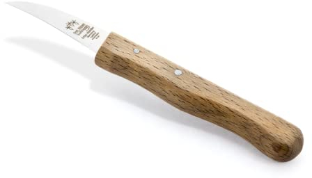 OTTO HERDER Gemüsemesser Solingen, 15 cm Messer für Gemüse, rostfrei mit Holzgriff aus Buchenholz, Küchenmesser mit gebogener 5,5 cm Klinge, Schälmesser mit Vogelschnabel