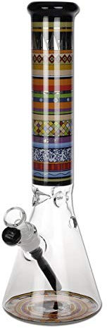 Blaze Glass Wasserpfeife, Erlenmeyer-Kolbenbong, EIS-Bong | 37 cm, NS 19 (18,8mm), NS 14 (14,5mm) | klar | 7 mm dickes, robustes BOROSILIKATGLAS, handgefertigt | Totem | von bong-discount