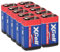 10x XCell Lithium 9V bloc batteries haute performance pour les détecteurs de fumée / alarmes incendie - 10 ans d'autonomie