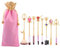 LYX 8 pièces Sailor Moon pinceau de maquillage Set, Magic Girl or/or rose Cardcaptor Fleur de cerisier pinceau de maquillage mignon sac rose