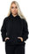 Damen Oversize Pullover Einfarbig Hoodie Top mit Reißverschluss Hoodies Sweatshirt Top Pullover UK 10-18 Gr. Small, Schwarz