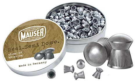 GSG Premium Diabolos Mauser Real Semi Dome Rundkopf Diabolo 4,5mm Luftgewehrkugeln für Luftdruckwaffen, Luftgewehr und Luftpistole