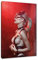 Pixxprint Sexy Blondine in Leder im Rotlicht, Größe: 80x60cm, Leinwandbild, fertig gespannt, Wandbild, Dekoration, Kunstdruck, kein Poster