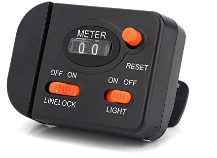 Dilwe Schnurzähler zum Meeres Angeln 99 m Tragbarer Angelschnurzähler mit Aufsteckbarer Angelrute Beleuchteter Tiefenmesser für Digitalanzeige für Nachtangeln, 0-99,9 m / 0-327 Fuß