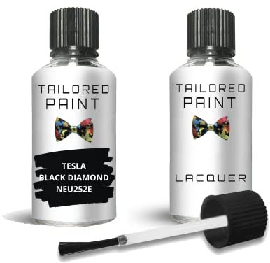 Touch Up Paint Bottle Stone Chip Scratch Repair For Tesla Model 3 Black Diamond Pearl NEU252E (Touch Up + Lacquer)