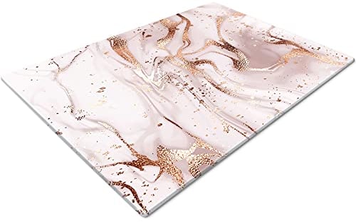 Chopping Boards | Glass Worktop Savers | Worktop Protectors Heat Resistant | Catering Chopping Boards | Chopping Boards Glass | Over The Sink Chopping Board | Large | Pink Gold White