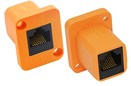 RIIEYOCA Ethernet Buchse,D Typ Modul rj45 Buchse, Ethernet Adapter Cat6 Panel Mount Buchse/Buchse Erweiterung LAN-Netzwerkanschluss,für Comput, Laptops, Router, 2 Stück