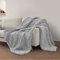 Sunyrisy Strickdecke, Grobstrick Chenille Überwurfdecke – warm, weich, gemütlich für Sofa, Bett, große Überwurfdecke (hellgrau, 101,6 x 121,9 cm)