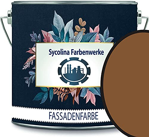 Fassadenfarbe mit Lotuseffekt hochwertige Silikonharzfarbe Sockelfarbe RAL 8003 Lehmbraun // Sycolina Farbenwerke