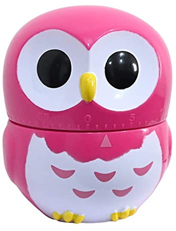Cisixin Temporizador de Cocina, búho Temporizador de Cocina, Dibujos Animados Animal Timer, Temporizador Mecánico de 55 Minutos para Casa Temporizador de Hornear