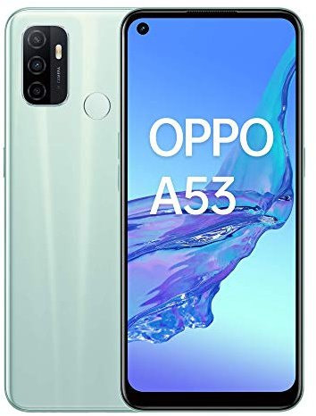 OPPO A53 Menthe Crème - 64 Go - 4 Go de RAM – Écran Immersif 90Hz - Batterie 5000 mAh - Double Haut-Parleur Stéréo - Triple Caméra avec IA - USB-C - Android 10 - Smartphone débloqué 4G (Reconditionné)