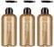 HANQIAN 3pack Empty Shampoo Bottles, 500ml Plastic Soap Dispenser with Lotion Pump Refillable Conditioner Body Wash Squat Containers Set for Bathroom Shower Toilet (Yellow), 7x7x18cm