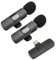 Wireless Lavalier Microphone, K9 USB C Mini Lapel Microphone Plug Play Wireless Mic 6‑10h Standby Time 1 for 2 Lavalier Lapel Mic for Phone PC Tablet Vlog Video Recording