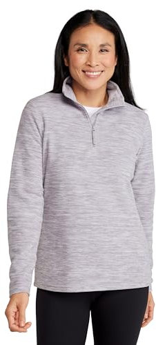Mountain Warehouse Snowdon Womens Fleece Top - Warm Pullover, Lightweight Sweater, Half Zip, Breathable Ladies Tee, Quick Drying - For Spring Summer, Walking, Travelling Grey Women's Size 10