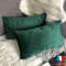 Douceur De Plumes 2er Set dekorativen Kissenbezügen aus smaragdgrünem Samt, 40x80 cm, dunkler Boureille-Kissenbezug Rechteckiges, weiches und modernes skandinavisches Wohnzimmersofa (2 smaragdgrüne)
