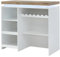 Vente-unique-Hausbar mit LEDs - MDF lackiert - Weiß & Eichefarben - Halo II