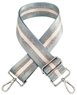 SYSUII Breiter Schultergurt, Bunter Längenverstellbarer Tragegurt, 5cm breit 75-130cm Tragegurt Schultergurt für Handtaschen Schulterriemen Umhängegurt Herren Taschenriemen Damen Zubehör - Hellblau