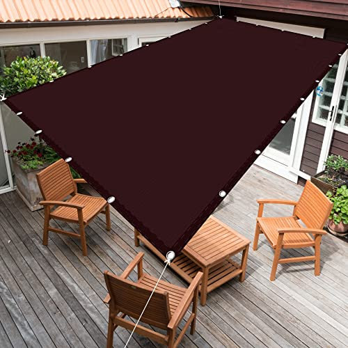 Tenda a Vela Quadrata 3.5 x 4 m Rettangolare Tenda da Sole per Esterni 185gGSM Oxford per Giardino Balcone Terrazza, Weinrot