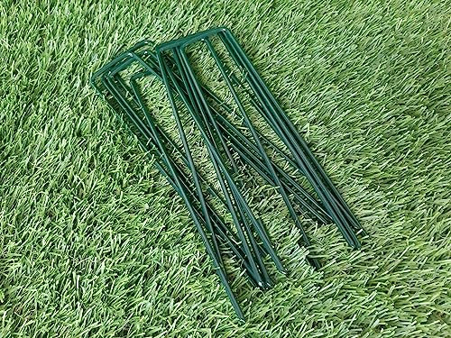 efase MUNPET Grapas DE FIJACIÓN, PIQUETAS para CÉSPED Artificial Y Mallas ANTIHIERBAS. Metal GALVANIZADO Verde. (20)