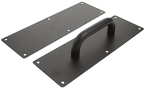 OSALADI Door Pull Plate Stainess Steel Door Handle 12 Inch Pull and Push Plate with Screws Hardware Set for Home Office Warehouse Public Place Black Push Pull Door Handles