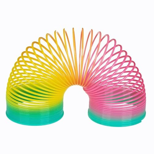 STUWU Regenbogenspirale Treppenläufer Spirale Lauffeder Springfeder Springspirale Kultspielzeug ca 7,5 cm