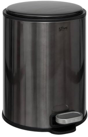 5five - poubelle delta 6l métal noir