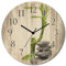 ARTLAND Wanddeko Wanduhr ohne Tickgeräusche aus Holz Funkuhr lautlos rund Ø 30 cm Spa Konzept Basaltsteine S7MF Wellness Zen Bilder Stein