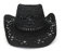 Sombrero de Cowboy de Paja Hombre Mujer Sombrero de Vaquero Occidental Cowgirl Hat Gorras de Sol Anti-UV Panamá Sombrero de Playa Sombrero de Cowboy Plegable ala Ancha (Negro)