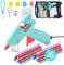 Hot Glue Gun Kit,Mini Glue Gun with Carrying Case,30 Pcs Colorful Glue Sticks,Precision Nozzle,Fast Preheating Hot Melt Glue Gun for School Crafts DIY Arts Gift（Blue 30W