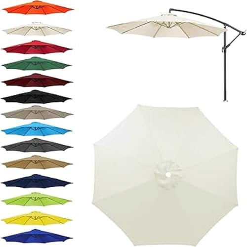 SDNAM Sonnenschirm Ersatzbezug 3m 6 Streben Ampelschirm Bezug Wasserdicht Schirmbezug Sonnenschirm Ersatzteile für Balkon Garten Pool und Strand(G15,3m/6ribs)