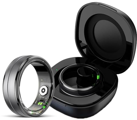 Smart Ring Fitness Ring Tracker Smartringe für Herren Damen IP68 Wasserdicht Android iOS Fitnessring mit Schlaftracker Schrittzähler Kalorien Herzfrequenz Pulsmesser Aktivitätstracker Sleep Tracker