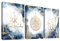 3Pcs Cadre en Bois Impression sur Toile musulman marbre bleu et or Tableau Image sur Toile Calligraphie islamique arabe Ayat Al Kursi Tableau Decoration Muale Salon Chambre 30x40cm x 3pcs