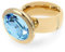 Qudo gold Ring TIVOLA big Edelstahl aquamarine (hellblau) (60 (20))