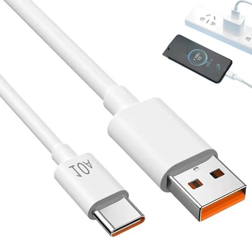 ccuzs 120W Fast Charging Cable, USB Type C Data Transfer Cable, High-Speed Smartphone Charger, Sturdy Design, No Twisted, 1.5m, Perfect for Work, Travel, and Daily Use