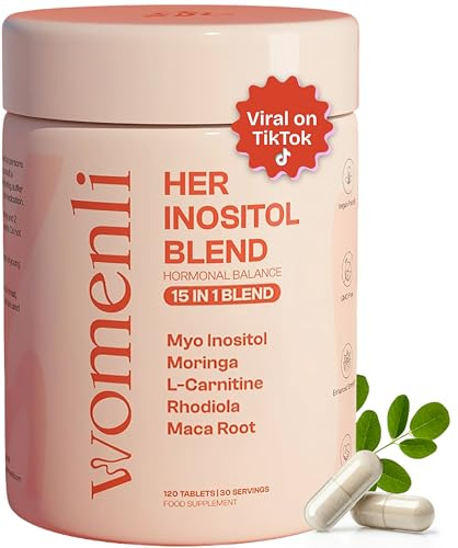 Her Inositol Blend | Myo-Inositol PCOS Supplement | 120 Vegan Capsules | 15-in-1 Formula with Folic Acid, Moringa, CoQ10, L-Carnitine, Dandelion Root & Rhodiola | For Hormone Balance & Ovulation