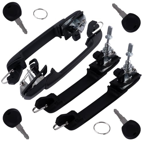 Abvefudo Set di maniglie per porte esterne 1H0837207 1H4839205 compatibili con VW Golf 3 (1991-1997), Vento, Cabriolet | Set completo per 4 porte