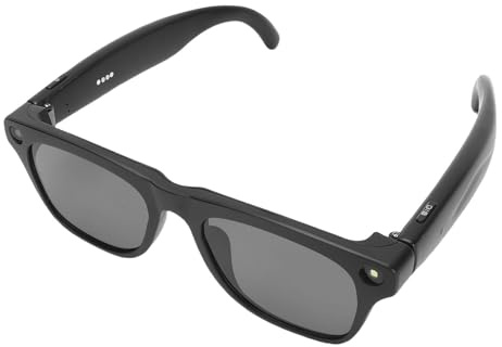 VELATEMOR Smart Glasses with 4K Camera, AI Glasses for Men & Women with Flash, Dual Speakers, Bluetooth 5.4 Glasses, AI Sound Assistant Visual Dialogue Real Time Translation Music (Black)