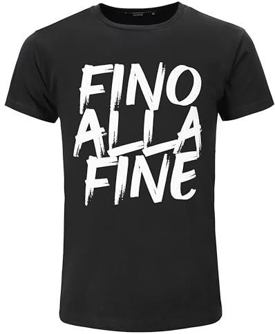 Juventus - T-Shirt Fino alla Fine, Prodotto Ufficiale, Maglietta da Uomo, Nera, M